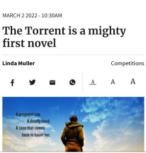 Redland City Newspaper Article with the words The Torrent is a mighty first novel by Linda Muller